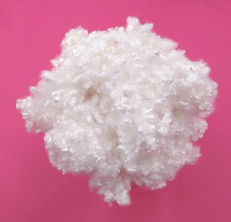 
Eco-friendly making ball fiber to stuff winter jacket material regenerated polyester big manufacturer 2.5D*32mm HCS white 