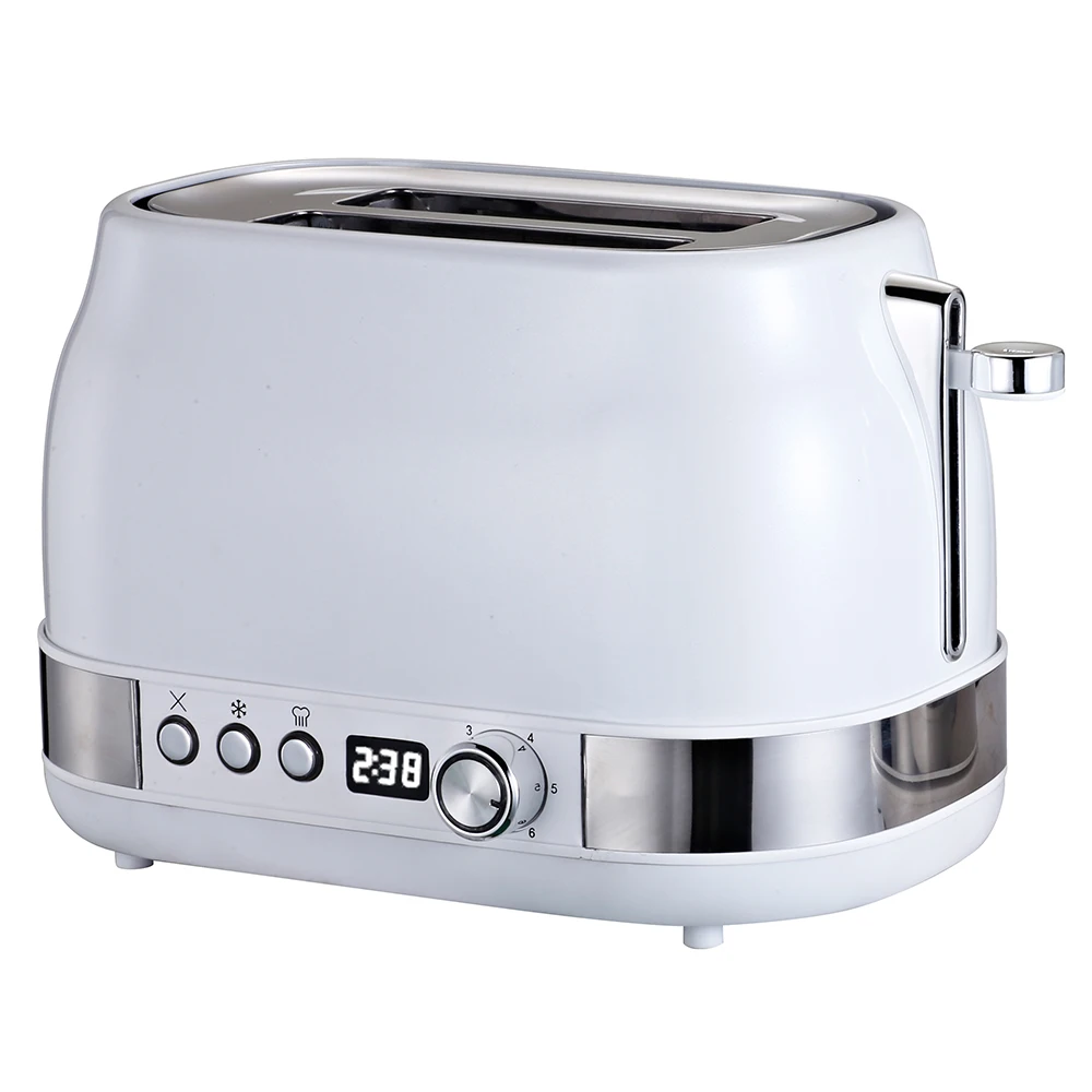 New LED display time watch smart bread toaster machine 2 slice commercial price tostadora de pan pop up toster custom toaster