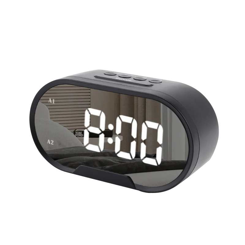 2 output port for charging external device at the same time Mirror Multi Function Digital Alarm Clock