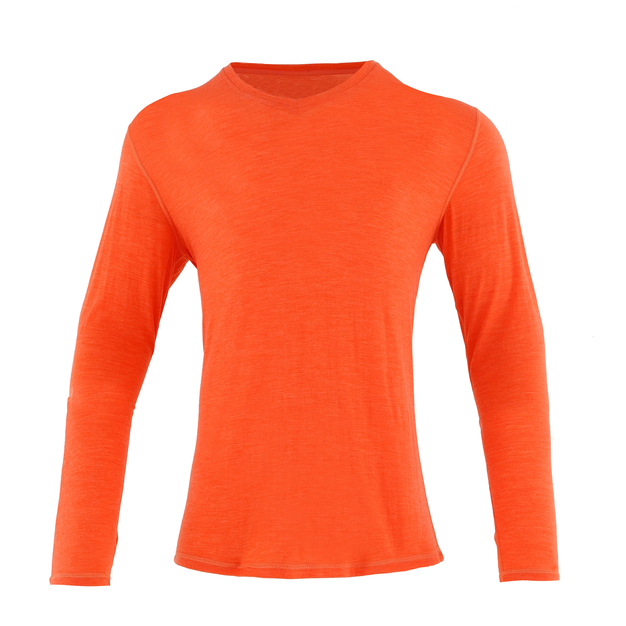 Men 100% Merino Wool Breathable Comfortable Fashion Casual Long Sleeve Crew Top T shirt