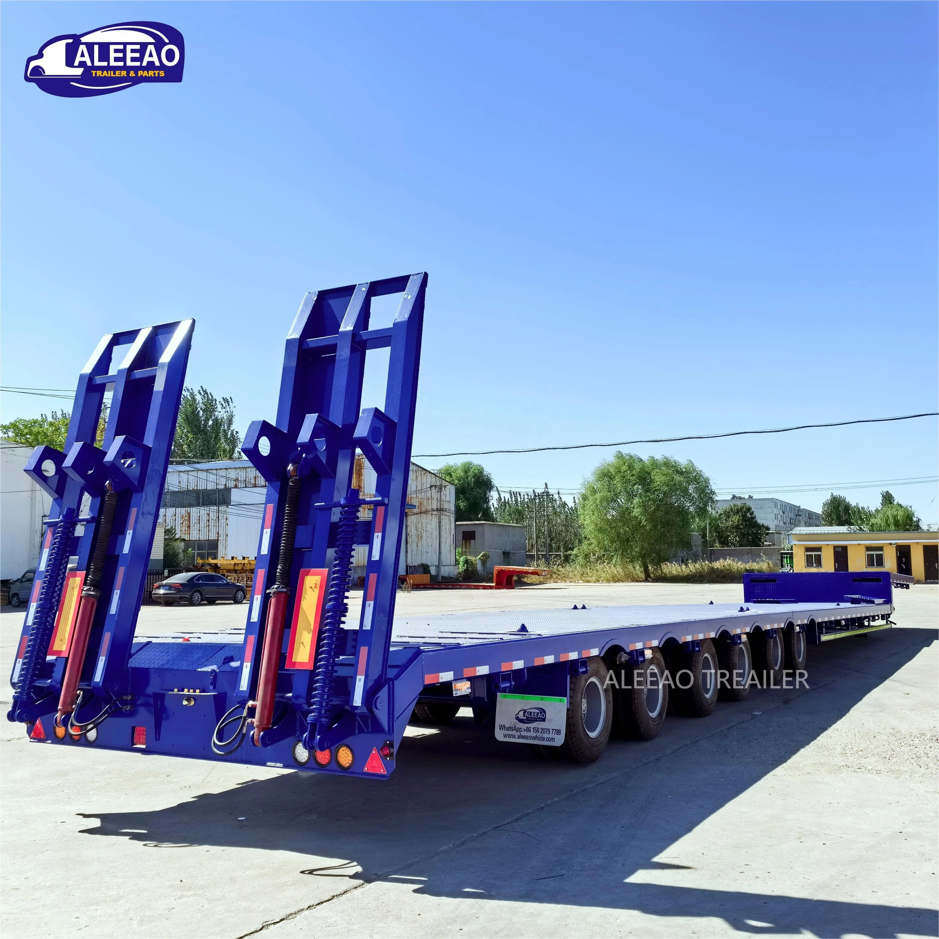 ALEEAO 6 Axle Lowbed Trailer 60 80 100 Ton Low Bed Lowboy Truck Semi Trailer for Kenya