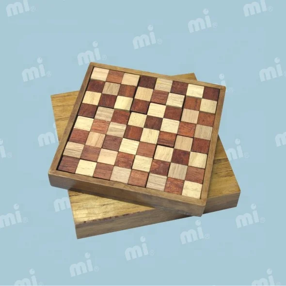 Professional wooden chess set folded form and portable bamboo chess for kids