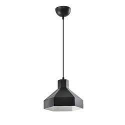 Креативная одноголовая Люстра для ресторана или квартиры, многоугольный Черный абажур E26, лампочка 3000k, теплый свет