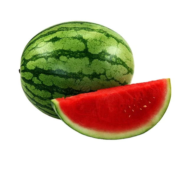 
 Зеленая корка средней длины в форме глобуса с полосками, семена арбуза  