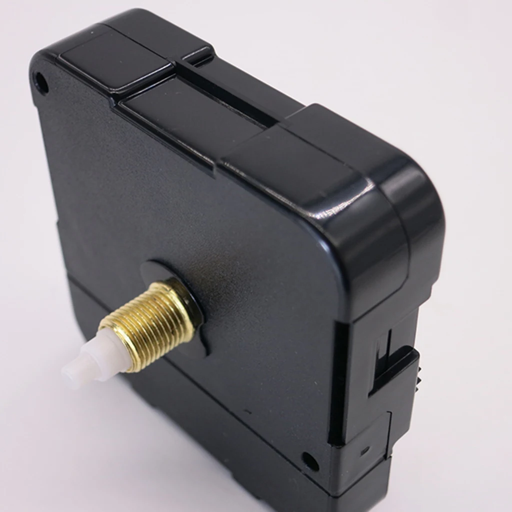 DIY Wall Clock Accessories Shaft Length 17mm Step Clock Movements with Straight Black Clock Hands and Metal Hook