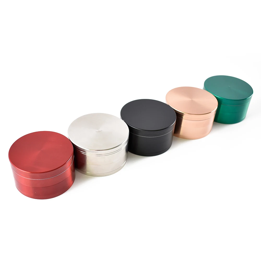 OEM Custom Logo classic solid color premium portable 55mm 4 pieces zinc metal dry herb grinder