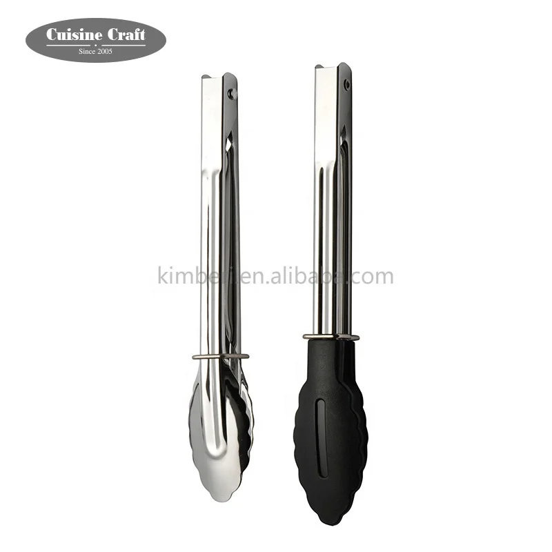 Good quality mini mylon silicone stainless steel kitchen fish food tongs