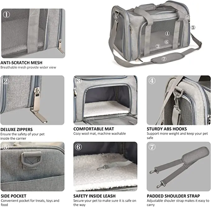 Cat Carriers Dog Carrier Pet Carrier for Small Medium Cats Dogs