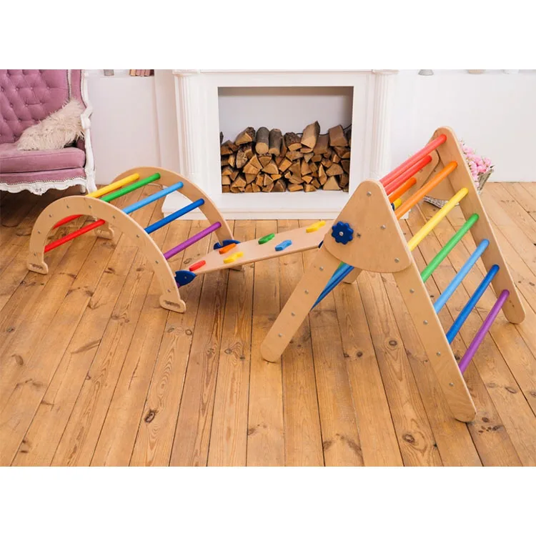 Kindergarten teaching resource Wooden Toy Climbing Arch Outdoor Modular Playgrounds Set