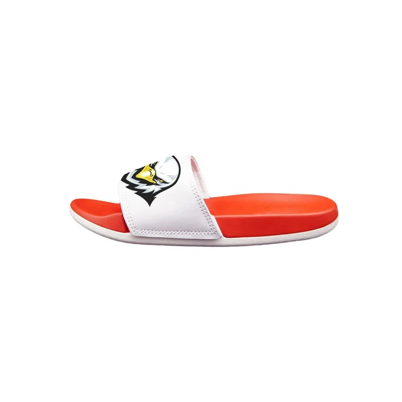 
Factory price top quality men leather slipper custom logo slide sandal, memory foam soft PU slides with logo 