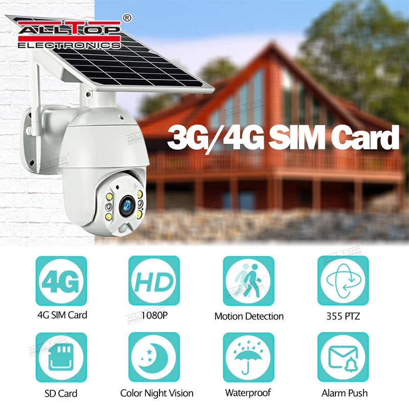  ALLTOP Высококачественная камера видеонаблюдения 4G Wifi на солнечной батарее наружная