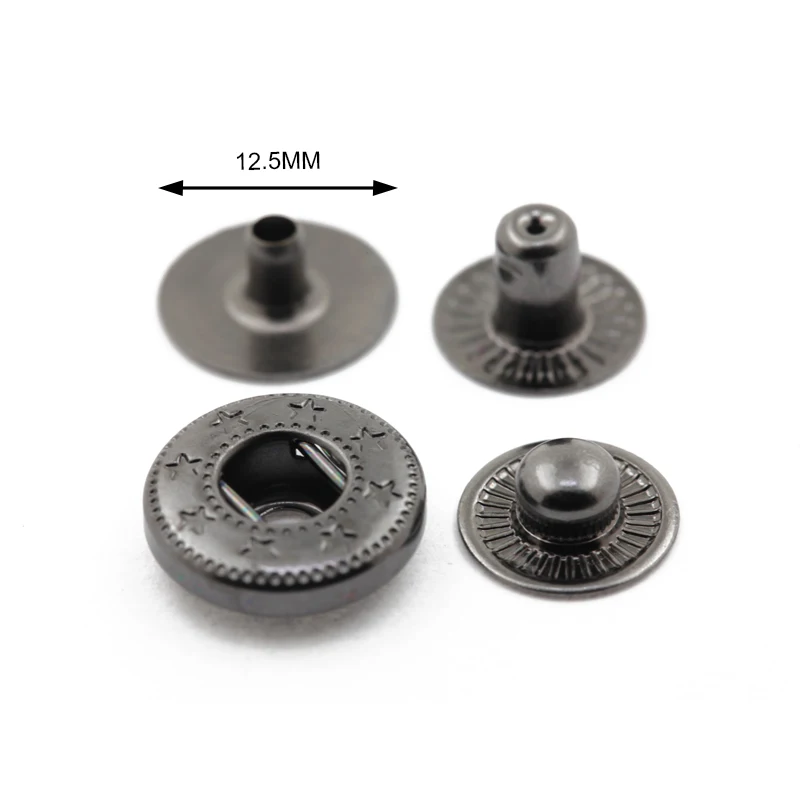 Wholesale 15mm light gold press button snap metal for fabric bag shoulder strap custom metal snap button