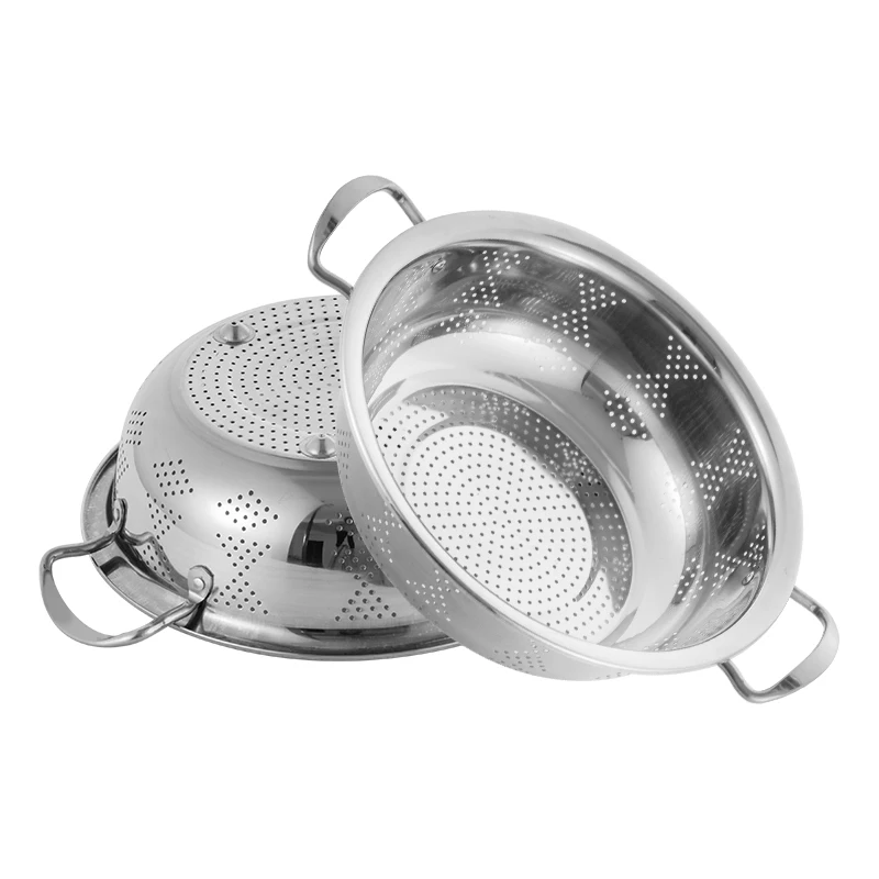 Wholesale Colander Strainer Kitchen Mesh Colander Good Quality Stainless Steel Sieve For Draining and Washing