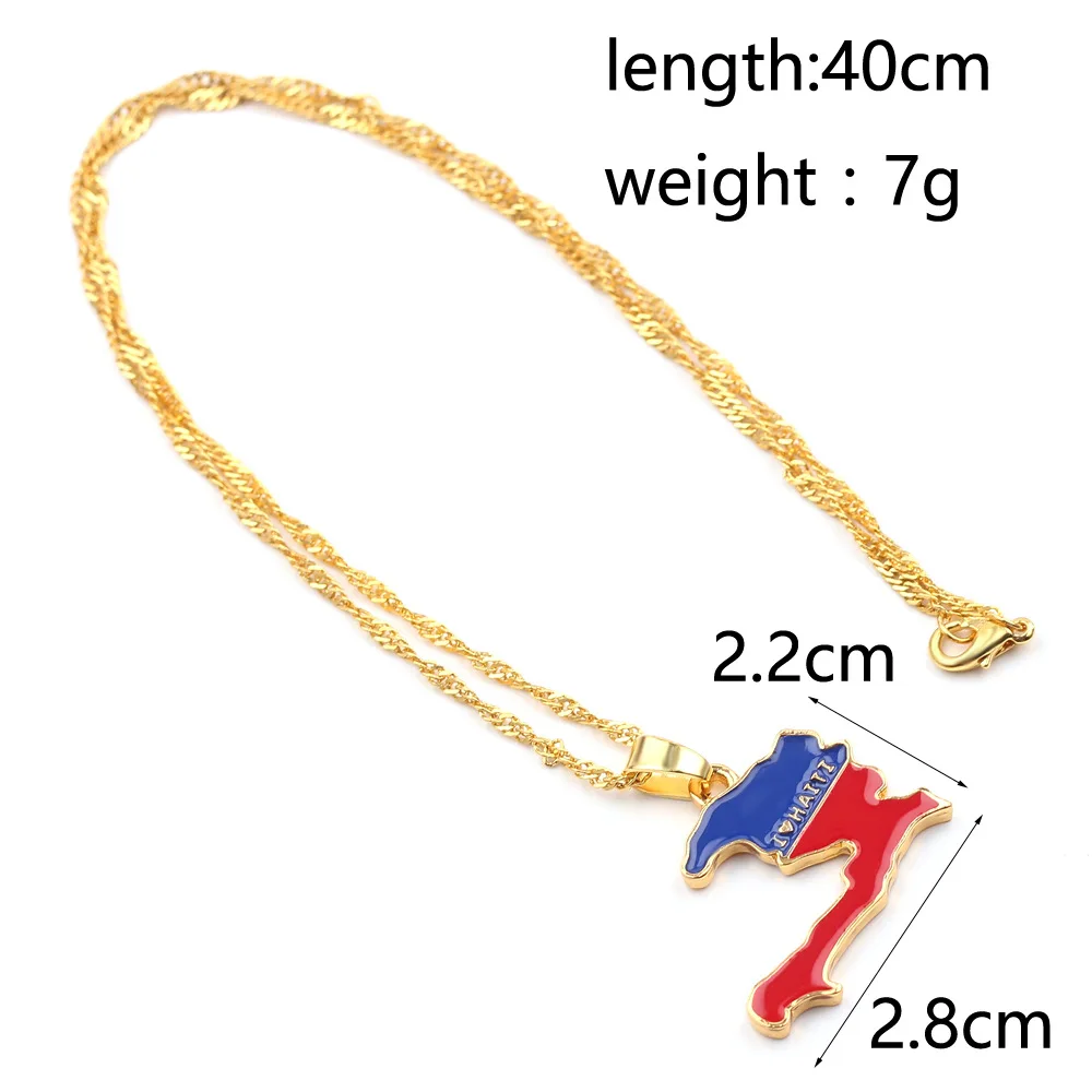 Personality Jewelry American 18K Gold Plated Stainless Steel Necklace Jewelry Customized Map Necklace