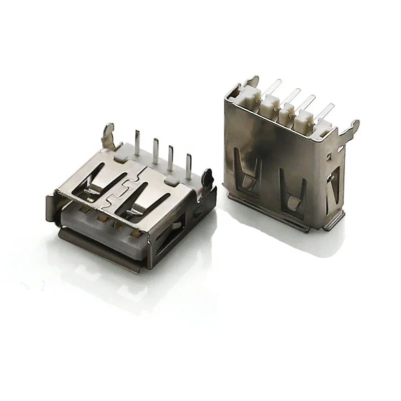 
usb a type female connector 4 pin DIP right angle USB 2.0 A pcb receptacle 