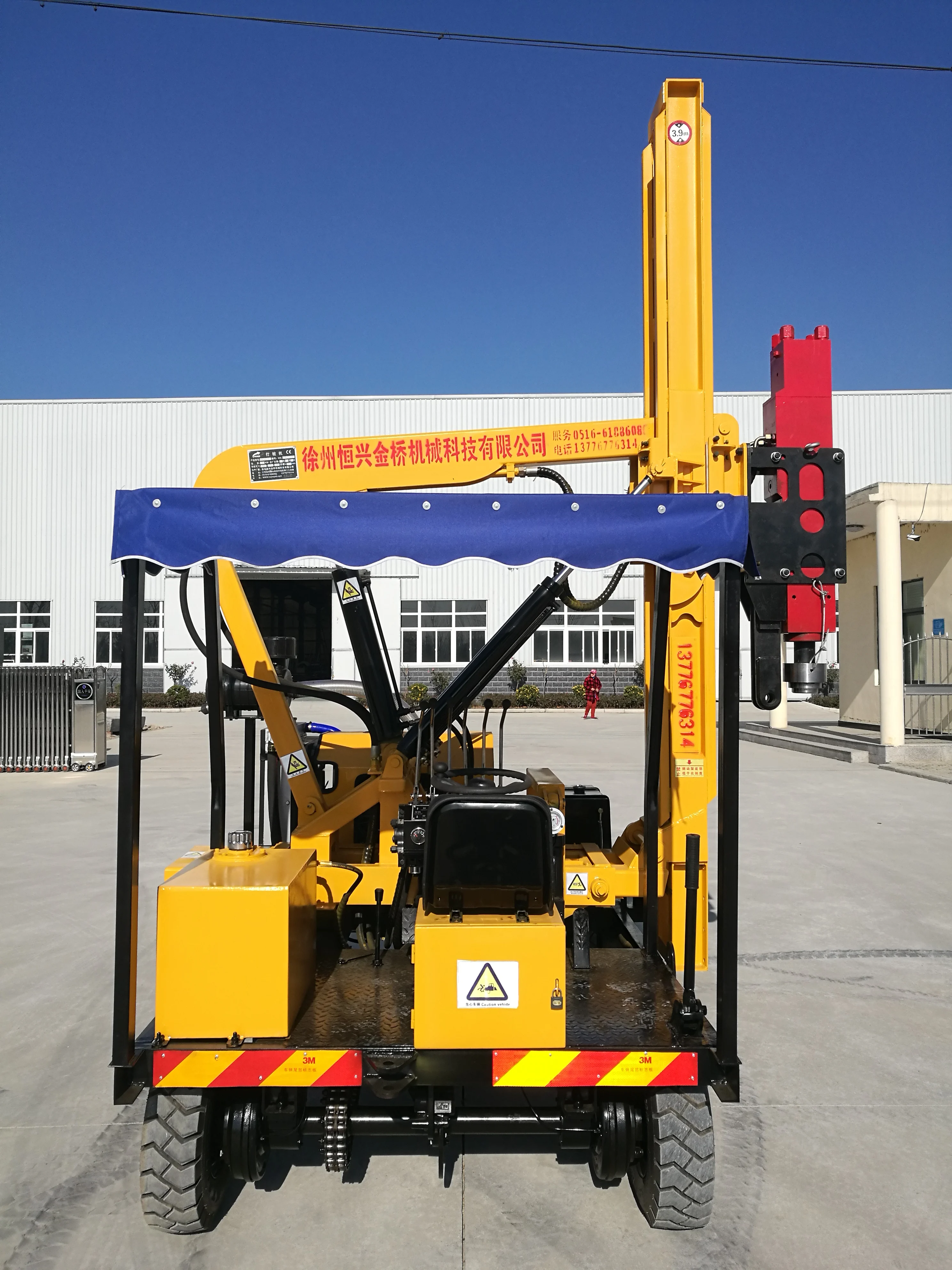 Used highway guardrail barrier piling road driving machine