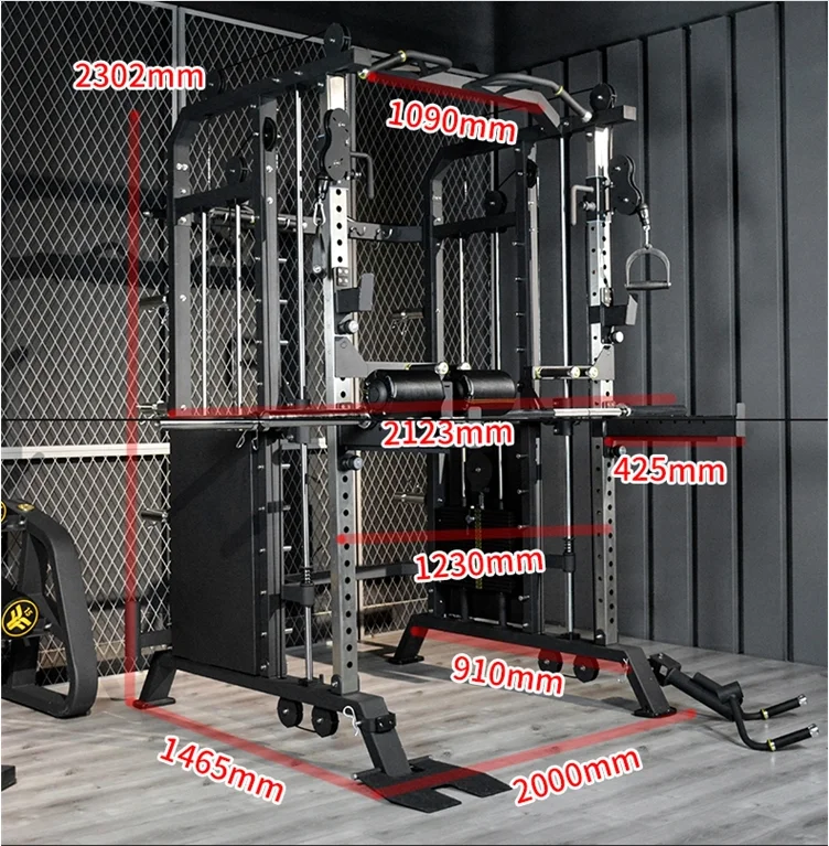 New Multi Functional Gym Equipment Training Cable Machine Squat Power Rack Smith Machine