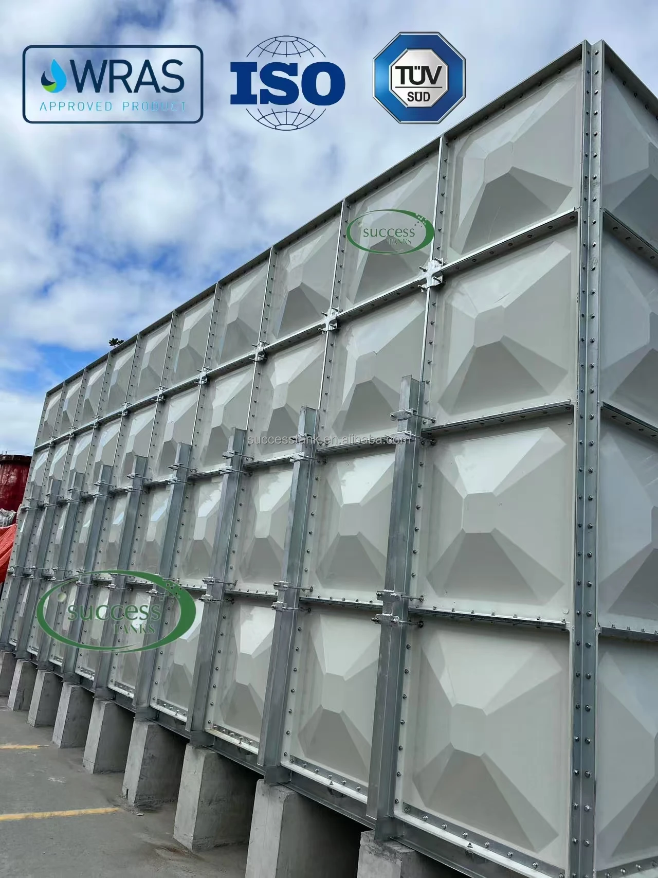 Hot Sale Custom 8000 500000 Liters FRP GRP Fiber Glass Rain Water Storage Tank Cheap Price Food Grade Drinking Water Tank in UAE