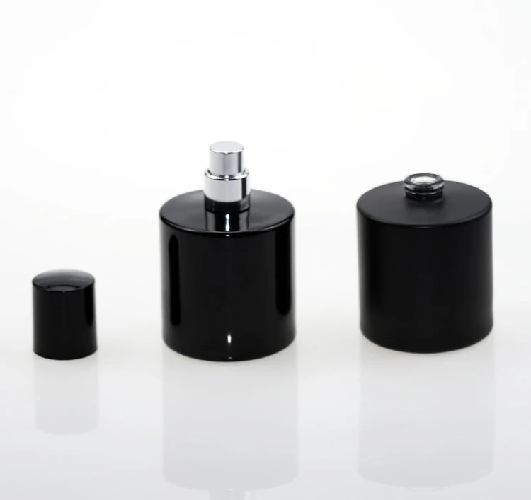 Luxury Perfume Bottle 50ml matte black Men Cologne Glass Perfume Bottle With black cap
