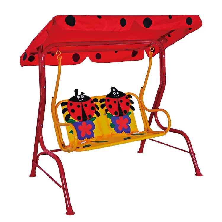 Kids 2 seater steel hanging swing chair with canopy patio swing,patio garden swing chairs