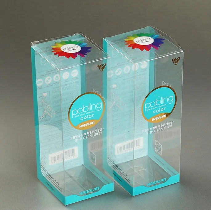 Packing Cuboid Transparent Printed Plastic PVC Boxes Small Plastic Cosmetic Packaging Box