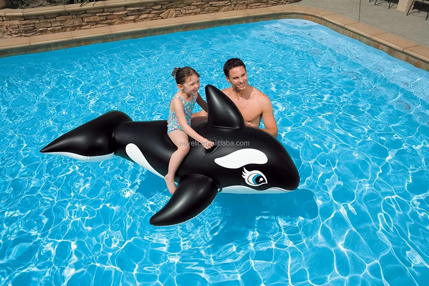 Swimming Pool Ride-on PVC whale inflatable Rider Large water fun game toys pool float