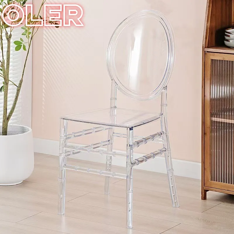 Modern Furniture Polycarbonate Dining Crystal Transparent Plastic Clear Acrylic Ghost Chair with Arms