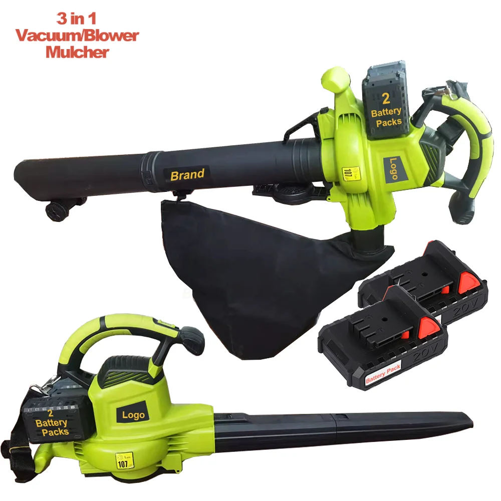 Electric cordless 3 in 1 Variable-Speed Yard Leaf Cordless Blower Vacuum Mulcher