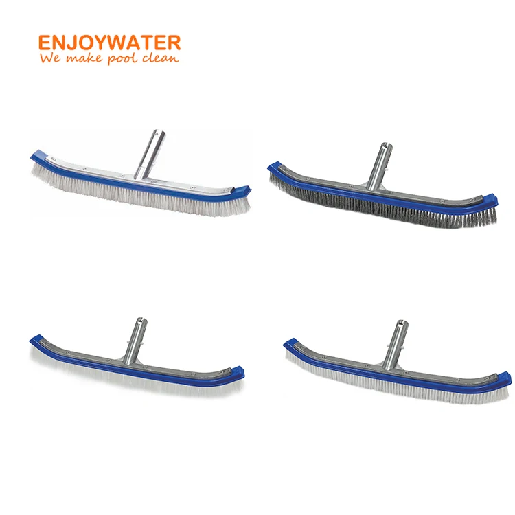 Wholesale pool Cleaning Equipment Nylon and Stainless steel mixed bristle swimming pool brush wall with alu bcak