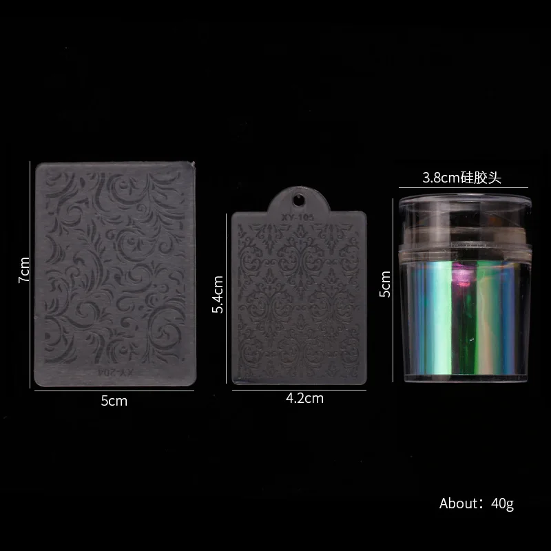 Оптовая продажа Новое поступление прозрачный силиконовый цветной скребок для стемпинга ногтей инструмент