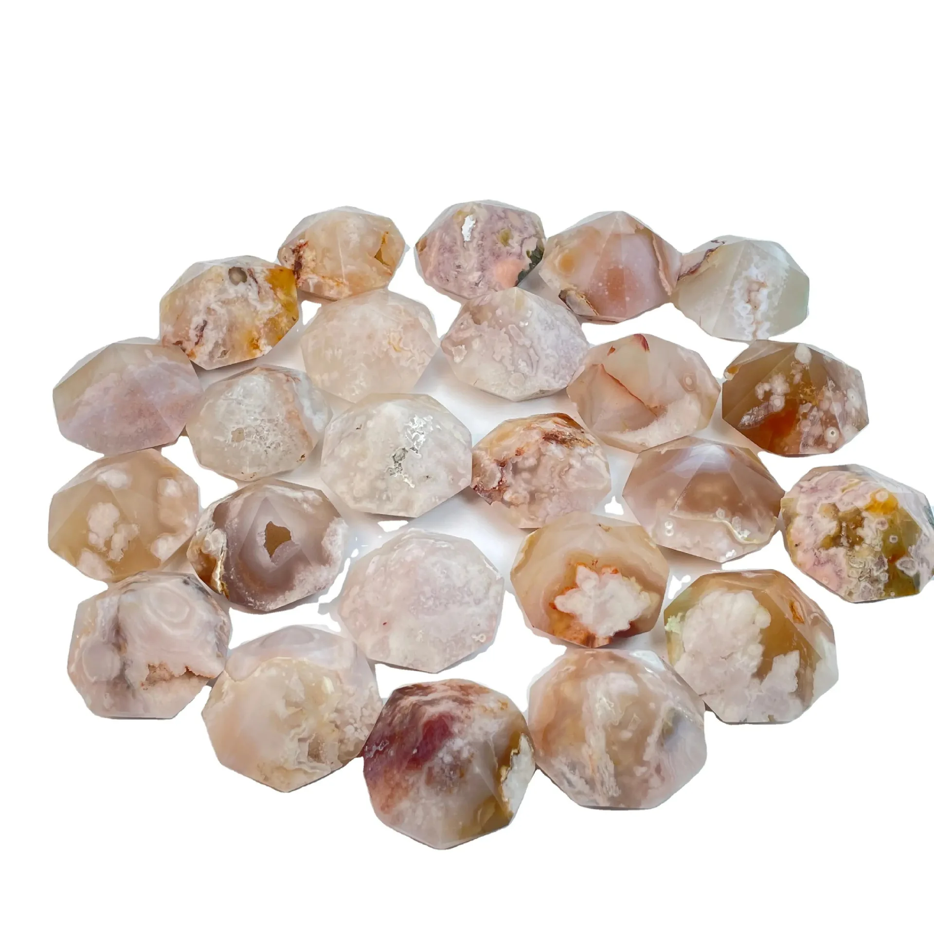 2024 Natural crystal stone raw stone cherry cherry agate diamond high-quality decoration collection