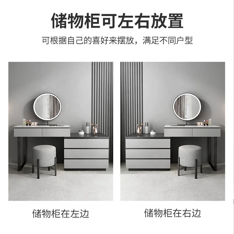 storage cabinet integrated bedroom makeup vanities modern minimalist retractable dresser makeup table with mirror