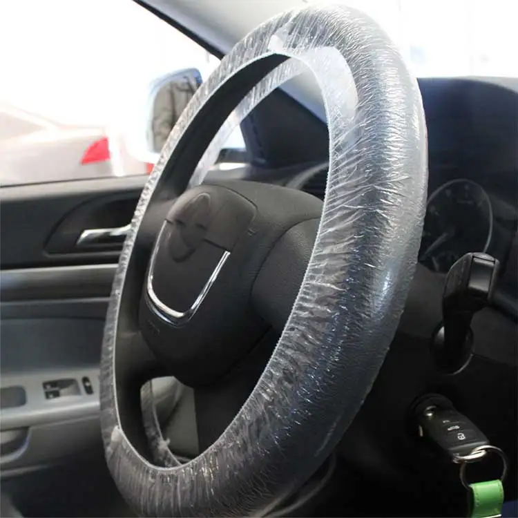 
Hot selling Repairing The Car Plastic Disposable PE Car Steering Wheel Cover with Elastic 