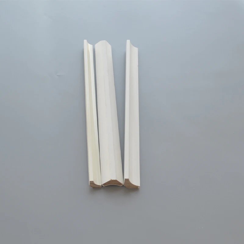 White primed wooden quarter round finger jointed pine moulding Wall Trim Panel Wood Decorative Moulding Skirting Moulding