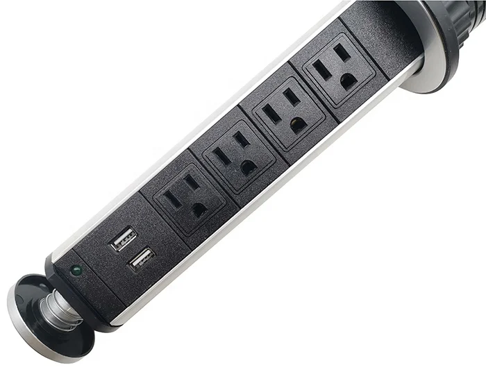 US type pop up power plug table socket electric sockets with 2ports usb