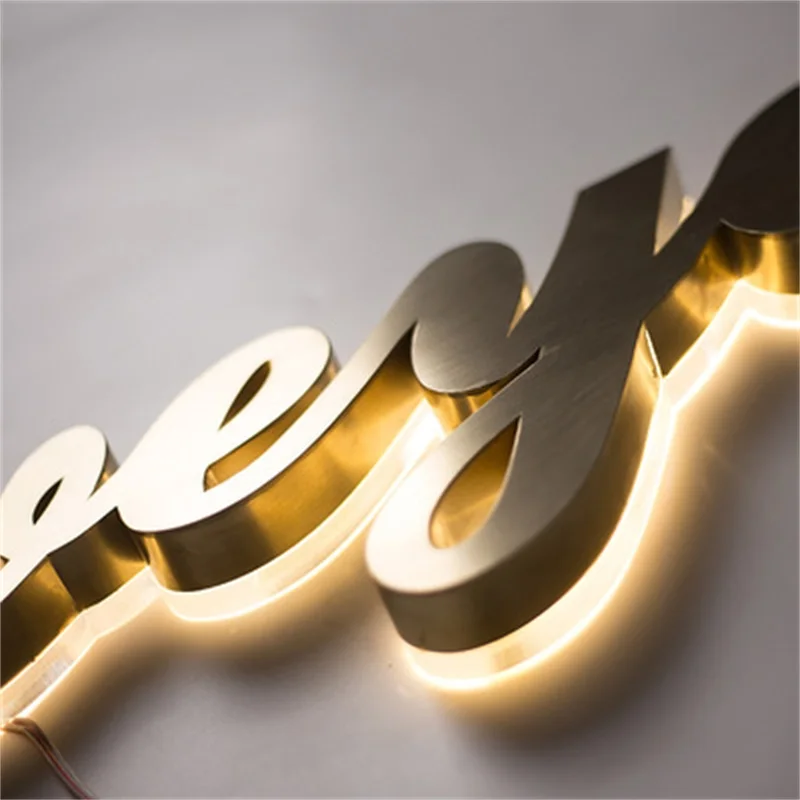 Business Shop Signs Company 3d acrylic logo custom led channel letters Metal backlit signs store outdoor wall Salon advertising