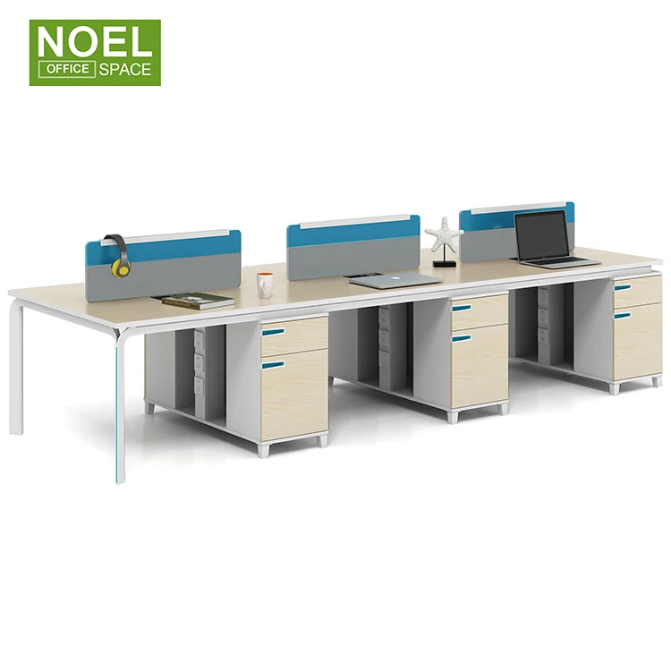 Modern Office Staff Table Workstation for 2/4/6/8 Person E1MFC High Standard Modular Office Furniture