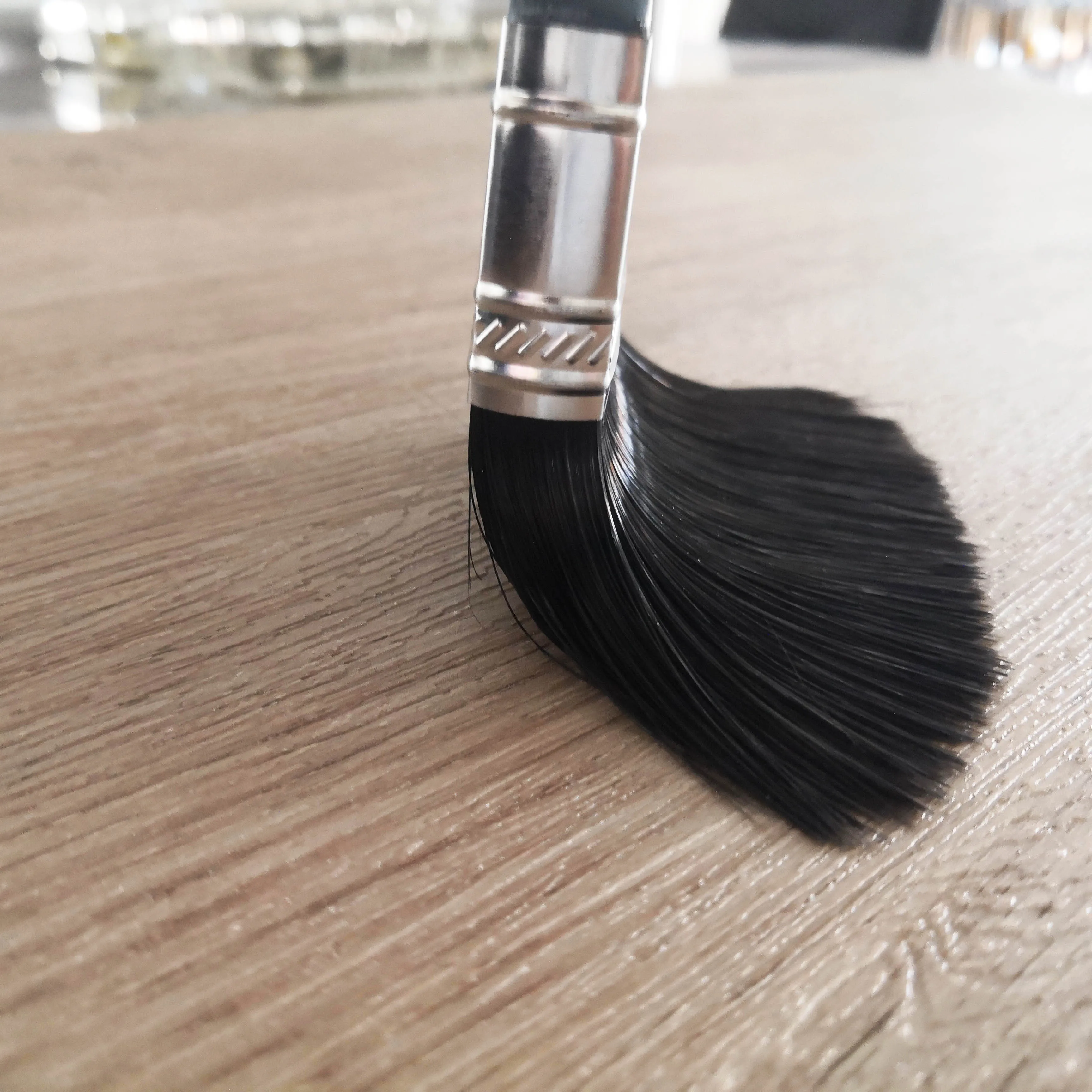 3inch grey and yellow wooden Handle polyester Bristles Flat sash Painting Brushes