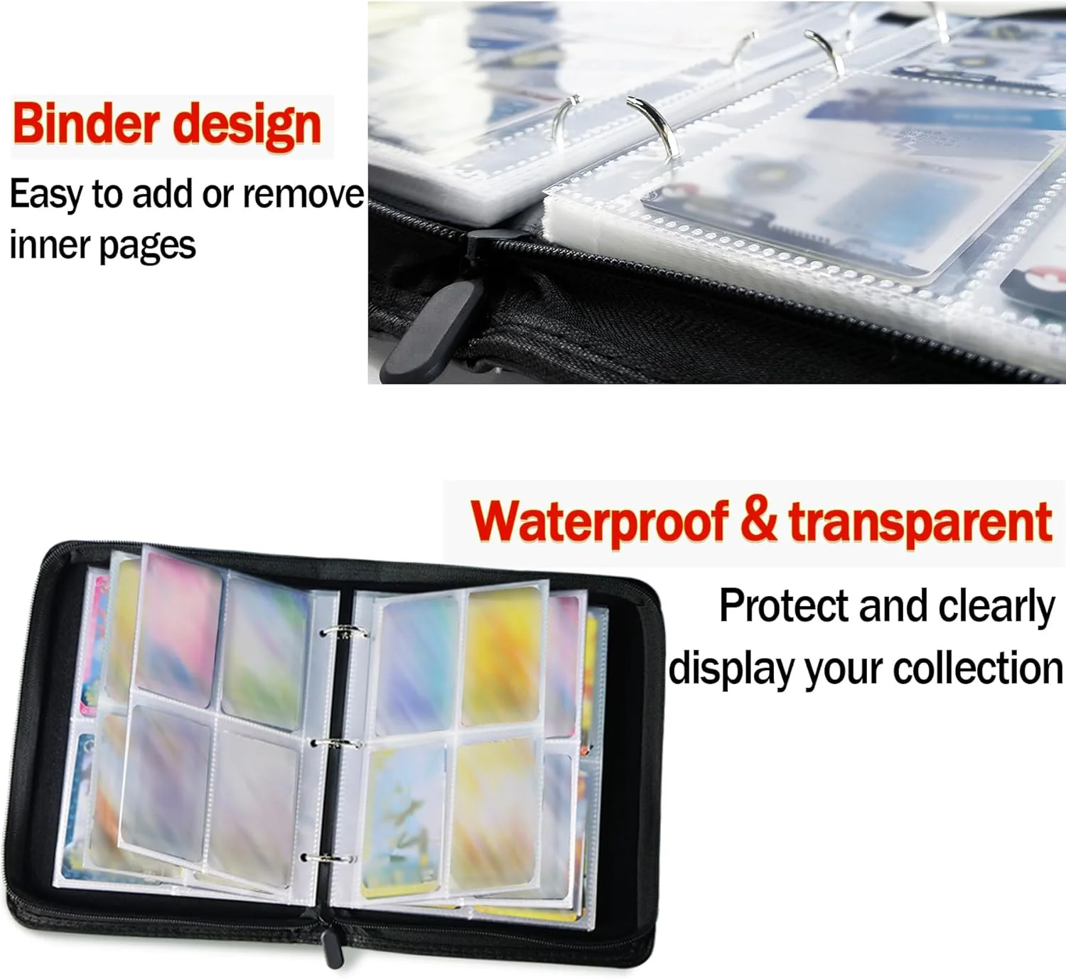 4-Pocket Card Binder Album 400 Pocket Game Cards Holder Case For Poke mon Trading Card Binder