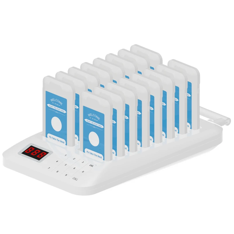Wireless Restaurant Table Buzzer Vibrating Queue Pager Waiter Calling System Restaurant Pager