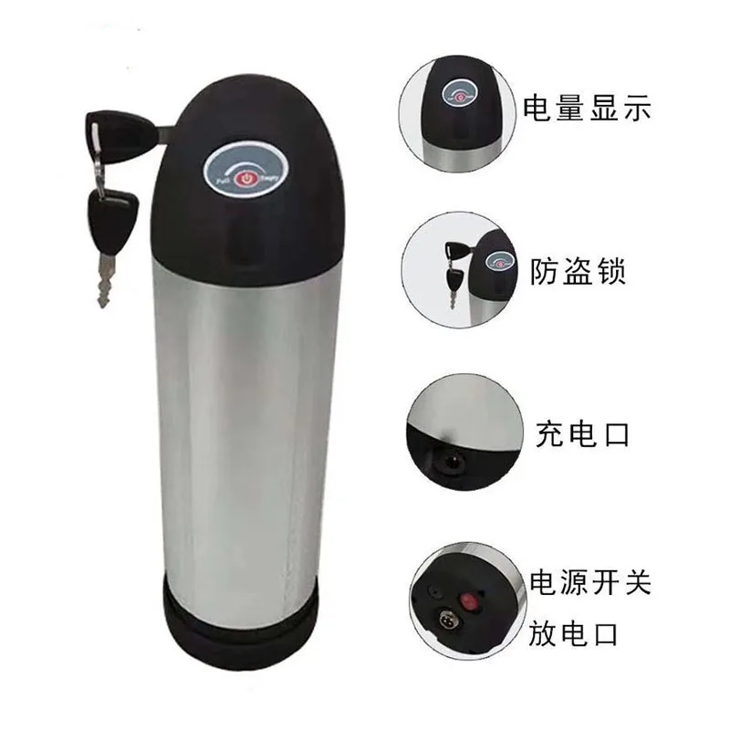 Factory Made Portable E-bike 18650 Lithium Ion Battery Pack 36V 10A 15Ah 20Ah Rechargeable Water Bottle Power Battery