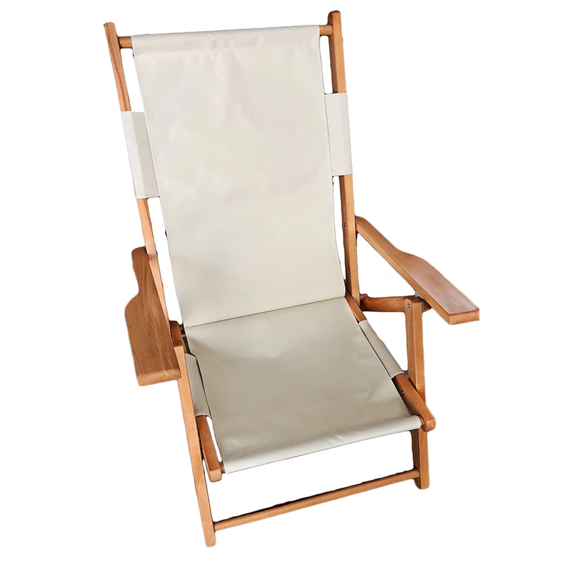 
Adjustable Reclining Wood Beach Canvas Outdoor Wood Camping Leisure Picnic Folding Chair 