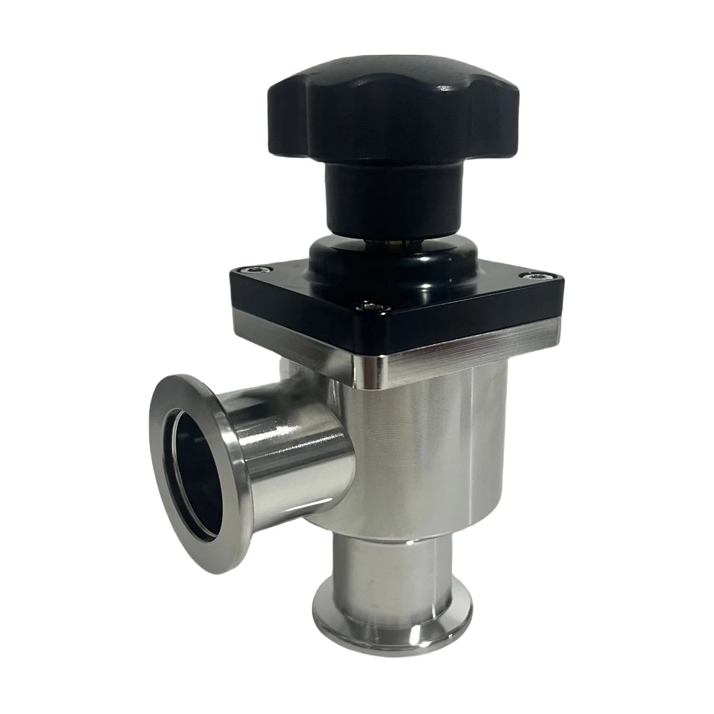 high performance for gas conduction manual drive vacuum block straight valve vacuum air valve