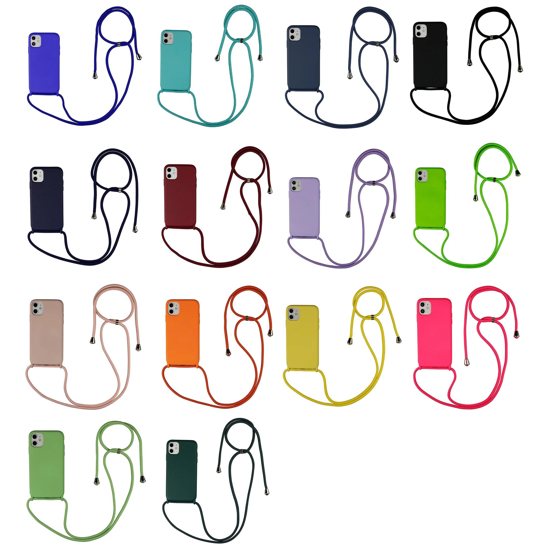 Soft Silicone Crossbody Necklace Lanyard Phone Case For Samsung Galaxy S10 S20 Plus Ultra Neck Strap Rope Back Cover Case