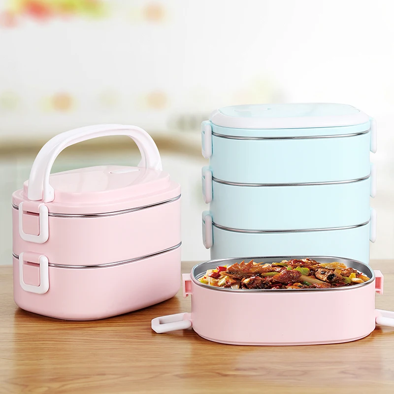 
Eco Friendly Superior Quality Stainless Steel Bento Tiffin Lunch Box Plastic Storage Food Container for school/picnic/office 