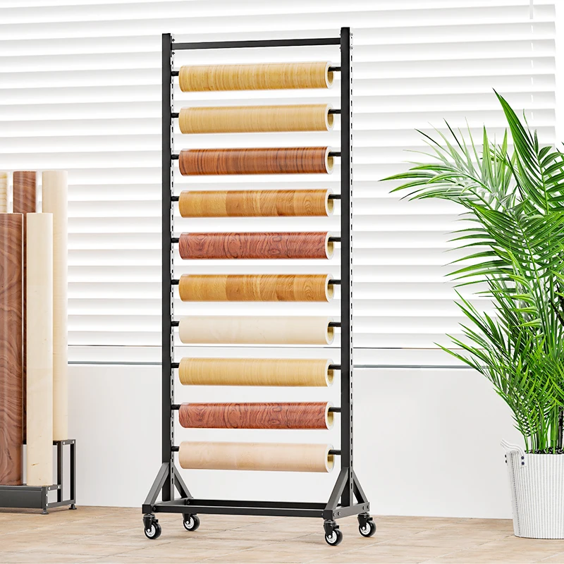 Mingtang metal metal fabric roll display stands for fabric rolls, customizable size, color and your design