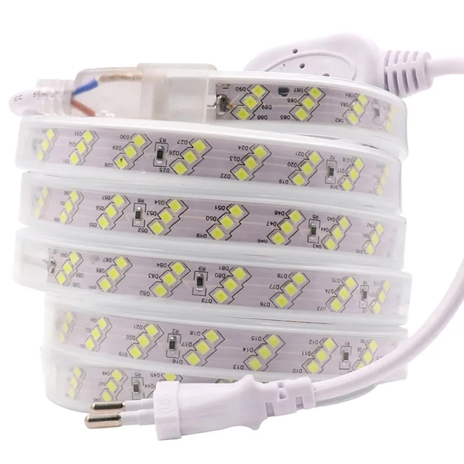 Waterproof outdoor 110V 220V smd 2835 180Led/m Three Row Flexible Tape decor Lights 50m 100m Christmas holiday Led Strip Light