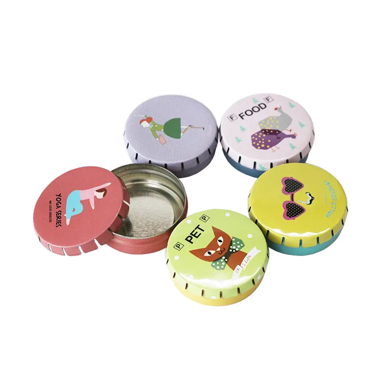 China manufacturer custom design logo smoking round metal tin ashtray portable empty cigarette funny click clack tin ashtray