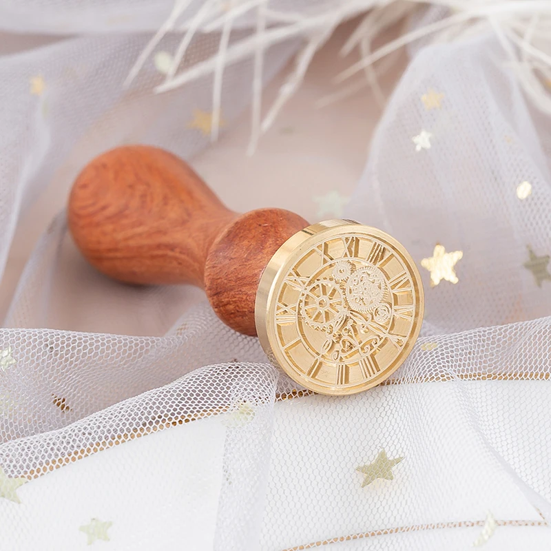 2.5cm Embossed Wax Seal Stamp with Wooden 2pc/set Handle Vintage Sealing Head Balloon Cards Envelopes Scrapbooking Supplies