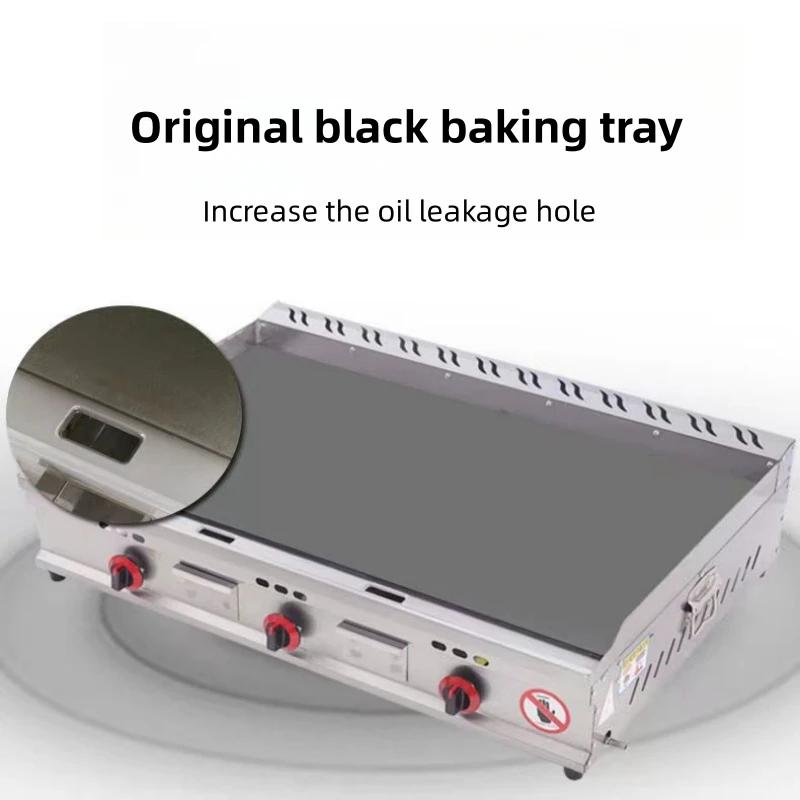 Industrial Portable Pancake Machine with 3 Burners and Carbon Steel Grill Desktop Cooktop for Home and Office Use